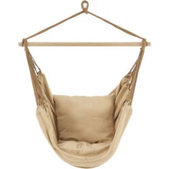 Silla Colgante Peralvillo Con Cuerdas 175 X 130 Cm Beige [en.casa] -Mano Mano Ventas 56371418 4