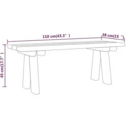Banco De Jardín Madera Maciza De Pino Impregnada 110 Cm VidaXL -Mano Mano Ventas 56421092 3