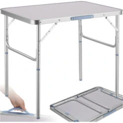 Mesa De Aluminio Plegable 75x55x68cm - Mesa De Camping, Mesa De Picnic, Mesa Desmontable