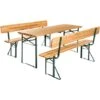 Mueble Para Exteriores 176cm Con Respaldo - Mueble Cervecero, Mesa Y Bancos De Madera, Conjunto De Mesa Y Bancos Plegables