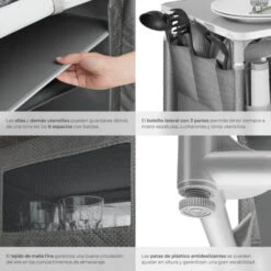 Cocina De Camping 97x47,5x78cm - Cocina Plegable De Madera Y Aluminio, Cocinilla De Camping Para Cocina De Gas Con Bolsa, Cocina De Camping Gas Con Patas Ajustables -Mano Mano Ventas 56500750 5