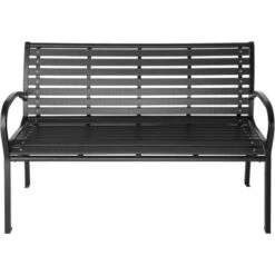 Banco De Jardín Pino 126x62x81,5cm - Banco De Exterior Para Terraza, Banquito De Acero Moderno Para Tres Personas, Banca Para Porche Atornillable -Mano Mano Ventas 56500883 5