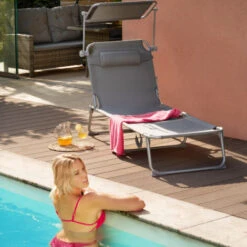 2 Tumbonas Chloe - Tumbona De Jardín Plegable, Mueble Para Patio Con Respaldo Ajustable, Asiento De Terraza Impermeable -Mano Mano Ventas 56500979 3