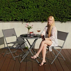 Conjunto De Muebles Para Balcón Düsseldorf - Muebles De Jardín Modernos, Mesa Y Sillas De Terraza Con Estructura De Acero, Mobiliario De Jardín Plegable Portátil -Mano Mano Ventas 56501086 3