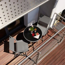 Conjunto De Muebles Para Balcón Düsseldorf - Muebles De Jardín Modernos, Mesa Y Sillas De Terraza Con Estructura De Acero, Mobiliario De Jardín Plegable Portátil -Mano Mano Ventas 56501086 4
