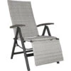 Sillón Relajante De Ratán Sintético Y Aluminio Con Reposapiés - Sillón De Poliratán Compacto, Mueble De Ratán Sintético Impermeable, Asiento De Jardín Con Estructura De Aluminio