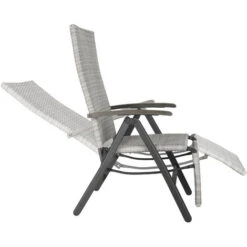Sillón Relajante De Ratán Sintético Y Aluminio Con Reposapiés - Sillón De Poliratán Compacto, Mueble De Ratán Sintético Impermeable, Asiento De Jardín Con Estructura De Aluminio -Mano Mano Ventas 56501280 4