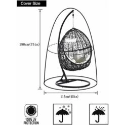 Cubierta Impermeable Para Silla Colgante De Mimbre De Ratán Para Jardín - Cubierta Protectora Para Silla De Huevo - Cubierta En Revestimiento De PVC OxforPolyester 210D -Mano Mano Ventas 56530839 3