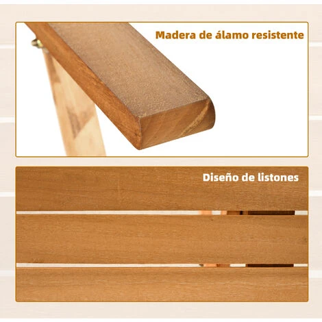 OUTSUNNY Conjunto De Jardín Madera Plegable 7 Piezas Mesa De Comedor 160x85x72 Cm Con Agujero Para Sombrilla Ø38mm 6 Sillas 60x55x91 Cm Para Terraza Exterior 5 OUTSUNNY Conjunto De Jardín Madera Plegable 7 Piezas Mesa De Comedor 160x85x72 Cm Con Agujero Para Sombrilla Ø38mm 6 Sillas 60x55x91 Cm Para Terraza Exterior - Imagen 5
