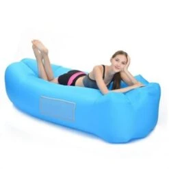 Hamaca Inflable, Sofá De Aire Impermeable Con Paquete Portátil, Tumbona Perezosa Sofá Cama De Aire Inflable Para Viajar, Acampar, Jardín, Senderismo, Fiestas En La Piscina Y En La Playa (azul)