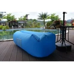 Hamaca Inflable, Sofá De Aire Impermeable Con Paquete Portátil, Tumbona Perezosa Sofá Cama De Aire Inflable Para Viajar, Acampar, Jardín, Senderismo, Fiestas En La Piscina Y En La Playa (azul) -Mano Mano Ventas 56876491 3