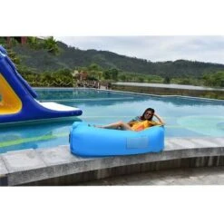 Hamaca Inflable, Sofá De Aire Impermeable Con Paquete Portátil, Tumbona Perezosa Sofá Cama De Aire Inflable Para Viajar, Acampar, Jardín, Senderismo, Fiestas En La Piscina Y En La Playa (azul) -Mano Mano Ventas 56876491 4