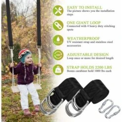 Betterlife - Correas Para Hamacas, Correas Para Colgar Columpios, 150 Cm, Correas Para Hamacas Al Aire Libre Con Mosquetones De Seguridad Para Columpio De árbol Y Hamacas, Máx. -Mano Mano Ventas 56877979 5