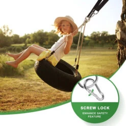 Kit De Correas Para Columpio De árbol, Con Dos Mosquetones De Acero Inoxidable, Adecuado Para Colgador De Neumáticos, Porche, Exterior Y Columpio Para Bebés -Mano Mano Ventas 56883320 5