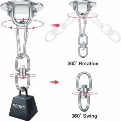 Gancho De Techo Silla Colgante Gancho Giratorio De 360°, Soporte Exterior De Acero Inoxidable Hasta 500 Kg Para Fijación De Techo Silla Colgante Hamaca Saco De Boxeo Triumph 1 PCS Rotación De 360 ​​° -Mano Mano Ventas 56956373 3