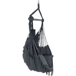 Silla Colgante Aranga Con Cuerdas Y 2 Cojines 150 X 120 X 170 Cm Gris Oscuro [en.casa] -Mano Mano Ventas 57175854 5