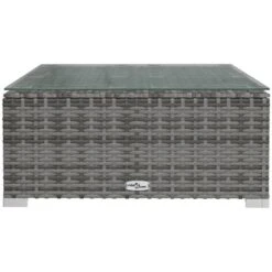 Mesita De Centro Jardín Ratán Sintético Vidrio Gris 60x60x30 Cm VidaXL -Mano Mano Ventas 57300578 4