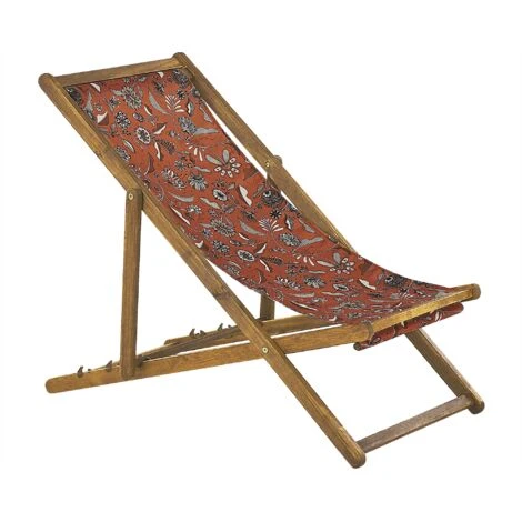 Conjunto De 2 Tumbonas De Jardín De Tela Madera De Acacia Clara Patrón Floral Reclinable Plegable Anzio 4 Conjunto De 2 Tumbonas De Jardín De Tela Madera De Acacia Clara Patrón Floral Reclinable Plegable Anzio - Imagen 4