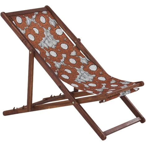 Conjunto De 2 Tumbonas De Jardín De Tela Madera De Acacia Oscura Patrón De Amapolas Reclinable Plegable Anzio 4 Conjunto De 2 Tumbonas De Jardín De Tela Madera De Acacia Oscura Patrón De Amapolas Reclinable Plegable Anzio - Imagen 4