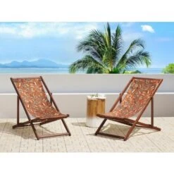 Conjunto De 2 Tumbonas De Jardín De Tela Madera De Acacia Oscura Patrón Floral Reclinable Plegable Anzio 6 Conjunto De 2 Tumbonas De Jardín De Tela Madera De Acacia Oscura Patrón Floral Reclinable Plegable Anzio -Mano Mano Ventas 57767344 2 1