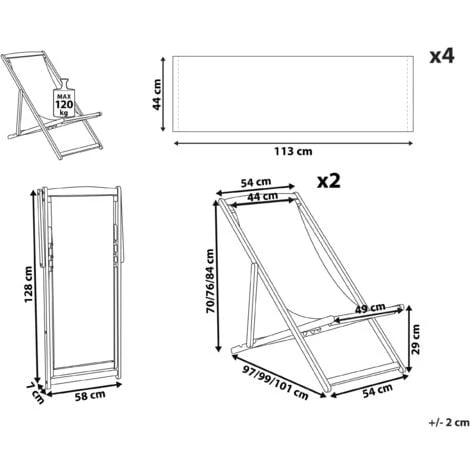 Conjunto De 2 Tumbonas De Jardín De Tela Madera De Acacia Oscura Patrón Floral Reclinable Plegable Anzio 3 Conjunto De 2 Tumbonas De Jardín De Tela Madera De Acacia Oscura Patrón Floral Reclinable Plegable Anzio - Imagen 3