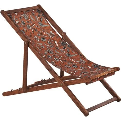 Conjunto De 2 Tumbonas De Jardín De Tela Madera De Acacia Oscura Patrón Floral Reclinable Plegable Anzio 4 Conjunto De 2 Tumbonas De Jardín De Tela Madera De Acacia Oscura Patrón Floral Reclinable Plegable Anzio - Imagen 4
