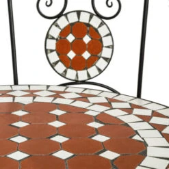 Conjunto De Mesa Ø 60cm + 2 Sillas Mosaico - Mesa Mosaico De Jardín Con Sillas, Set De Mesa Y Sillas Estilo Mosaico De Cerámica, Muebles De Jardín Con Estructura Metálica -Mano Mano Ventas 57881964 5