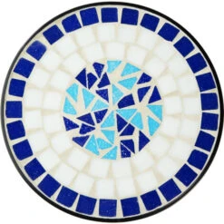 Mesa Auxiliar De Balcón Para Macetas Mosaico 30x30x61,5cm - Mesa Alta De Acero Para Terraza, Mesa Elegante Colorida Con Patas Curvadas, Mueble De Exterior Con Decorado De Mosaico -Mano Mano Ventas 57881966 4