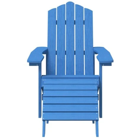 Silla De Jardín Adirondack Con Reposapiés HDPE Azul Aguamarina VidaXL 4 Silla De Jardín Adirondack Con Reposapiés HDPE Azul Aguamarina VidaXL - Imagen 4