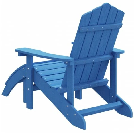 Silla De Jardín Adirondack Con Reposapiés HDPE Azul Aguamarina VidaXL 5 Silla De Jardín Adirondack Con Reposapiés HDPE Azul Aguamarina VidaXL - Imagen 5