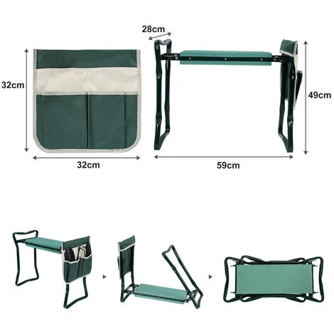Hengda 2 En 1 Kniebank Con Cojín De Rodilla Suave, Taburete De Jardín Plegable Con 1 Bolsas De Herramientas Grandes, Banco De Jardín Hecho De Acero, Hasta 150 Kg 2 Hengda 2 En 1 Kniebank Con Cojín De Rodilla Suave, Taburete De Jardín Plegable Con 1 Bolsas De Herramientas Grandes, Banco De Jardín Hecho De Acero, Hasta 150 Kg - Imagen 2