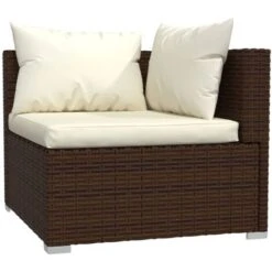 Set Muebles De Jardín 11 Pzas Y Cojines Ratán Sintético Marrón VidaXL -Mano Mano Ventas 58522677 4