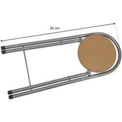 Taburete Plegable De Cocina Silla Plegable De Plata Y Madera 37x45x80 Cm -Mano Mano Ventas 58739705 4