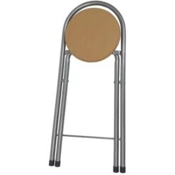Taburete Plegable De Cocina Silla Plegable De Plata Y Madera 37x45x80 Cm -Mano Mano Ventas 58739705 5