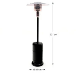 Estufa De Gas Para Exterior Acero Inoxidable Kekai 13 KW 81x221 Cm Superficie Calefactable 25 M² Color Negro -Mano Mano Ventas 5875479 4