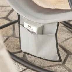 Tumbona, Mecedora Con Bolsillo Lateral, Estructura De Hierro, Malla Transpirable Teslin, Cómodo, Soporta Hasta 120 Kg OGS47-HG SoBuy ES -Mano Mano Ventas 59039334 5