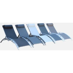 Tumbonas De Aluminio Blanco Y Textileno Gris Louisa X2 -Mano Mano Ventas 59242483 3