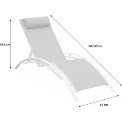 Tumbonas De Aluminio Y Textileno Blanco Louisa X2 -Mano Mano Ventas 59242737 5