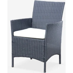 Muebles De Jardín, Conjunto Sofá De Exterior, Resina Trenzada, Negro Crudo, 4 Plazas -Mano Mano Ventas 59243198 3