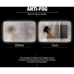 Espejo De Baño 90x70, Espejo Antivaho Para Maquillaje + Interruptor Táctil (Horizontal/Vertical) -Mano Mano Ventas 59493250 3