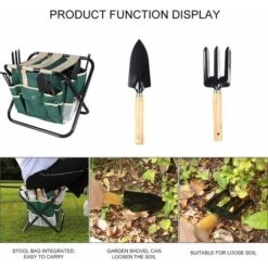 Taburete De Jardinería Multifuncional Asiento De Jardinería Plegable Con Bolsa De Herramientas Banco Jardín Para Pesca Picnic Viajes -Mano Mano Ventas 59622709 3