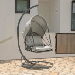 Silla Colgante Con Soporte Para Exteriores Columpio Colgante Con Marco De Acero 95 X 95 X 187cm OGS57-HG SoBuy ES -Mano Mano Ventas 59722857 3