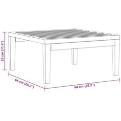 Mesa De Jardín Madera Maciza De Acacia 64x64x29 Cm VidaXL -Mano Mano Ventas 60177596 3
