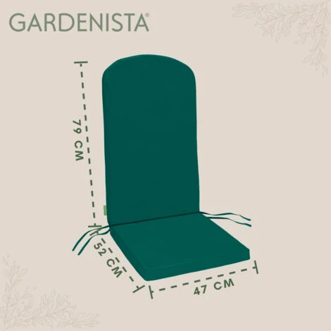 Gardenista Cojín De Asiento Para Silla De Exterior De Calidad Superior Y Respaldo Alto Con Correas De Seguridad Para Jardín, Cojín De Asiento Para Silla Duradero Con Cremallera Oculta, Verde 2 Gardenista Cojín De Asiento Para Silla De Exterior De Calidad Superior Y Respaldo Alto Con Correas De Seguridad Para Jardín, Cojín De Asiento Para Silla Duradero Con Cremallera Oculta, Verde - Imagen 2