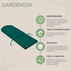 Gardenista Cojín De Asiento Para Silla De Exterior De Calidad Superior Y Respaldo Alto Con Correas De Seguridad Para Jardín, Cojín De Asiento Para Silla Duradero Con Cremallera Oculta, Verde 8 Gardenista Cojín De Asiento Para Silla De Exterior De Calidad Superior Y Respaldo Alto Con Correas De Seguridad Para Jardín, Cojín De Asiento Para Silla Duradero Con Cremallera Oculta, Verde -Mano Mano Ventas 60310452 4