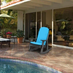 Gardenista Cojín De Asiento Para Silla De Exterior De Calidad Superior Y Respaldo Alto Con Correas De Seguridad Para Jardín, Cojín De Asiento Para Silla Duradero Con Cremallera Oculta, Turquesa -Mano Mano Ventas 60310506 5