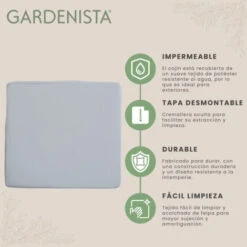 Gardenista Cojines De Sofá De Exterior Para Muebles De Ratán, Almohadilla De Asiento Resistentes Al Agua O Almohada De Respaldo Para Decoración De Jardín Con Relleno, Gris(56x52x6cm) -Mano Mano Ventas 60310674 4