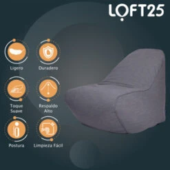 Loft 25 Adult Premium Tejido Tejido Silla De Frijoles Grandes Sala De Estar Interior -Mano Mano Ventas 60310682 5
