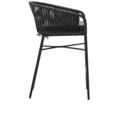 Kave Home - Taburete Yanet De Cuerda Negro Y Acero Galvanizado Altura 65 Cm -Mano Mano Ventas 60789925 3