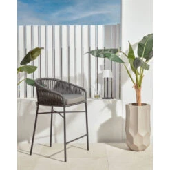 Kave Home - Taburete Yanet De Cuerda Negro Y Acero Galvanizado Altura 65 Cm -Mano Mano Ventas 60789925 4